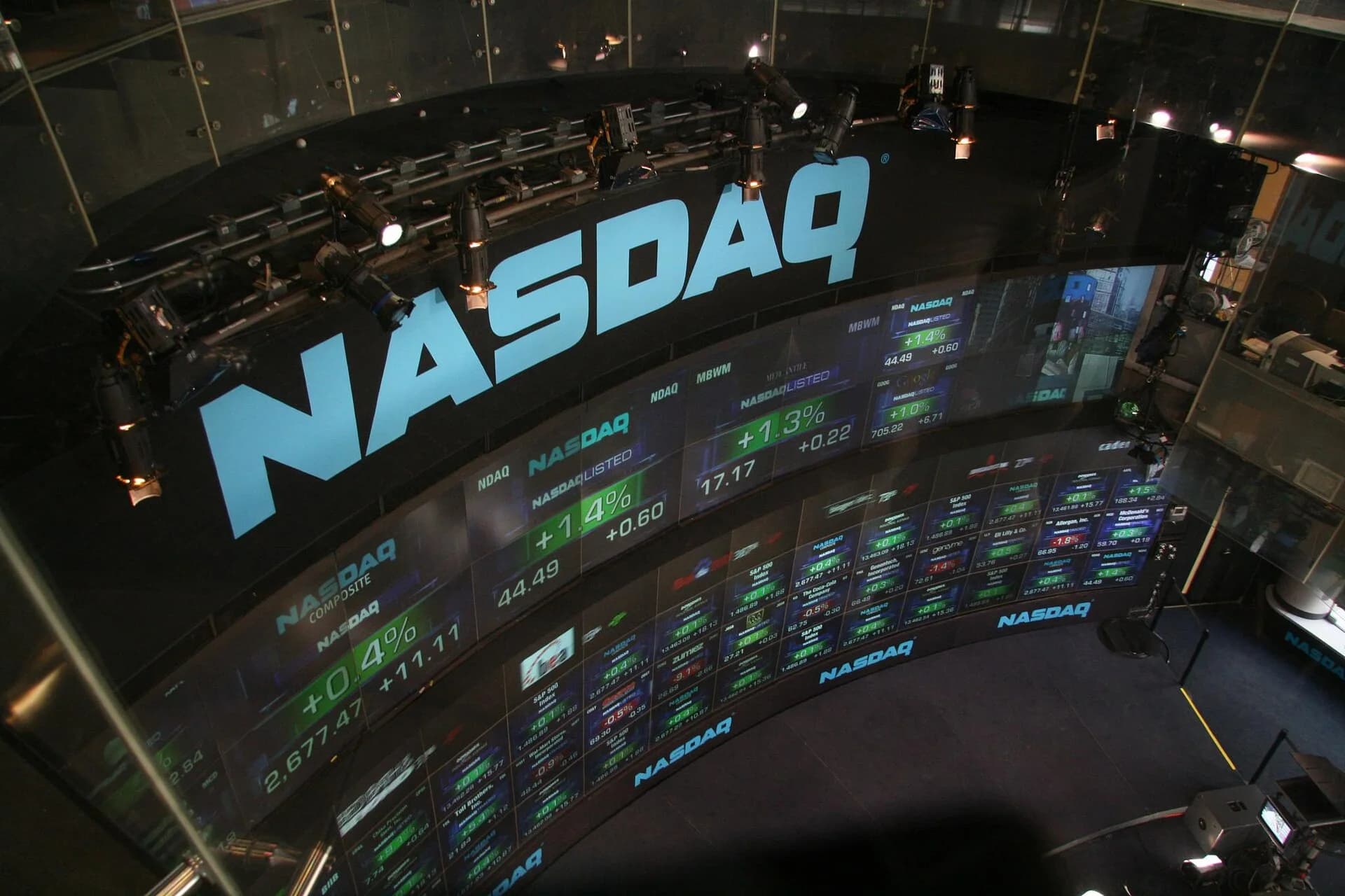 Οθόνες του NASDAQ στην Times Square της Νέας Υόρκης